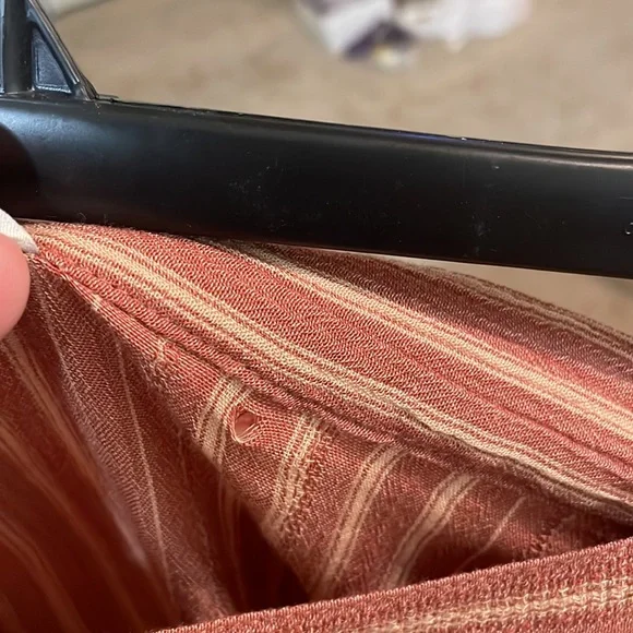 Rust Orange and Cream Wrap Skirt - Picture 5 of 6